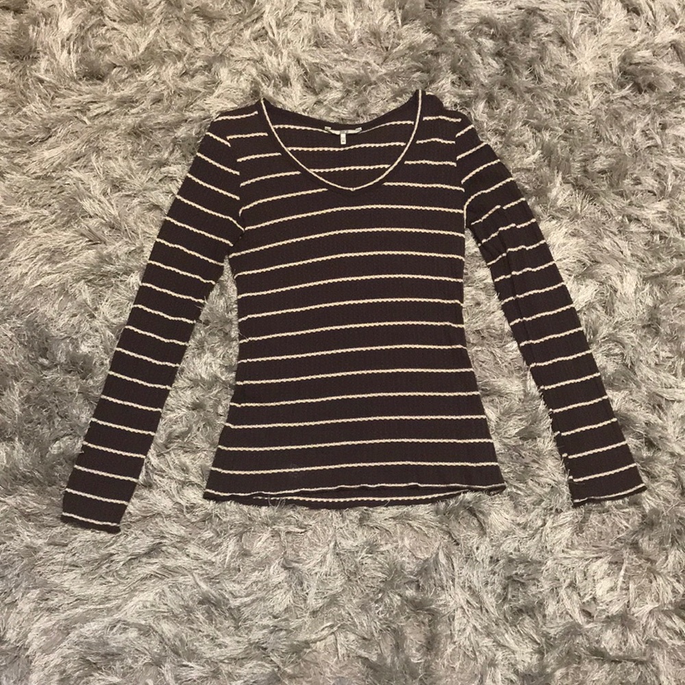 Brown and cream striped sweater